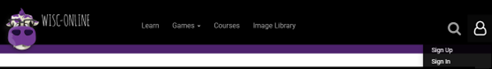 Heading with Sign In dropdown expanded