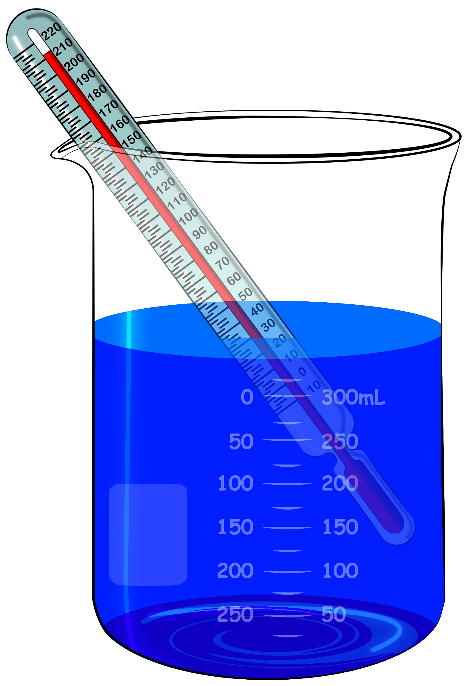 Beaker with Colored Thermometer