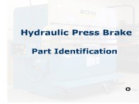 Identifies the parts of the hydraulic press brake featuring the Adira 